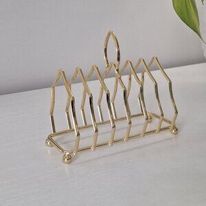 Vintage coaster holder or letter holder Brass / gold color ( not real brass )